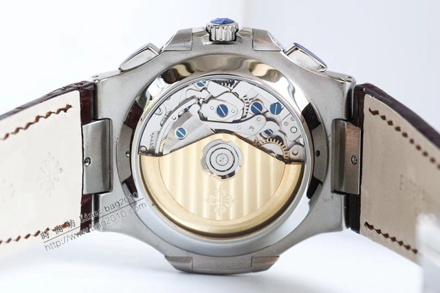 百達翡麗鸚鵡螺不銹鋼錶帶水沙紋拉絲經典複刻專櫃男士腕表 鸚鵡螺真計時腕表  gjs1973